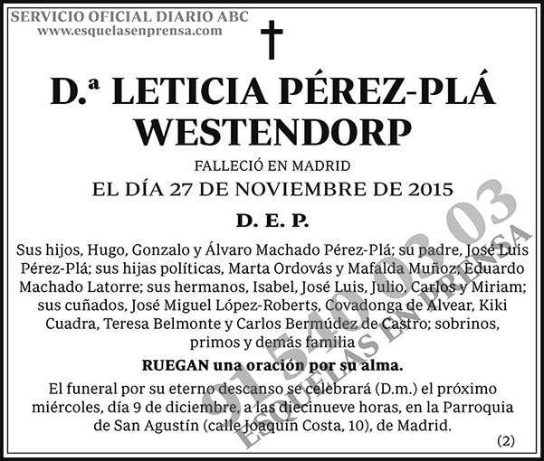 Leticia Pérez-Plá Westendorp